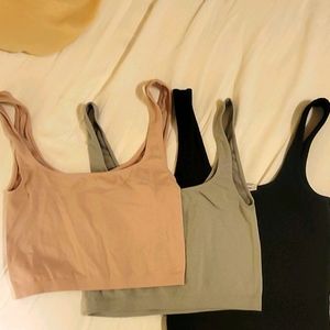 Set of 3 cropped camis/tanks Free People
